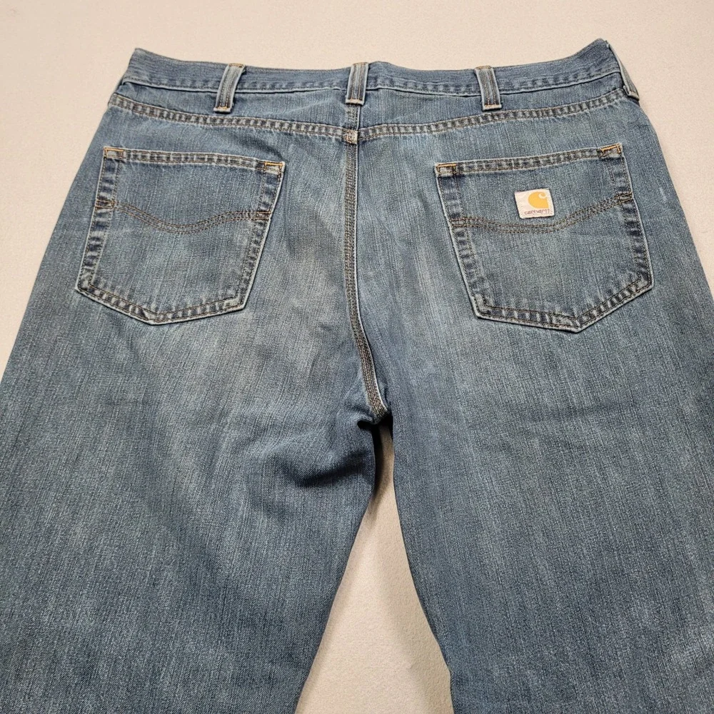 Carhartt Mens Relaxed Fit Straight Leg Blue Jeans 38x34 Grunge Work 101483-968
